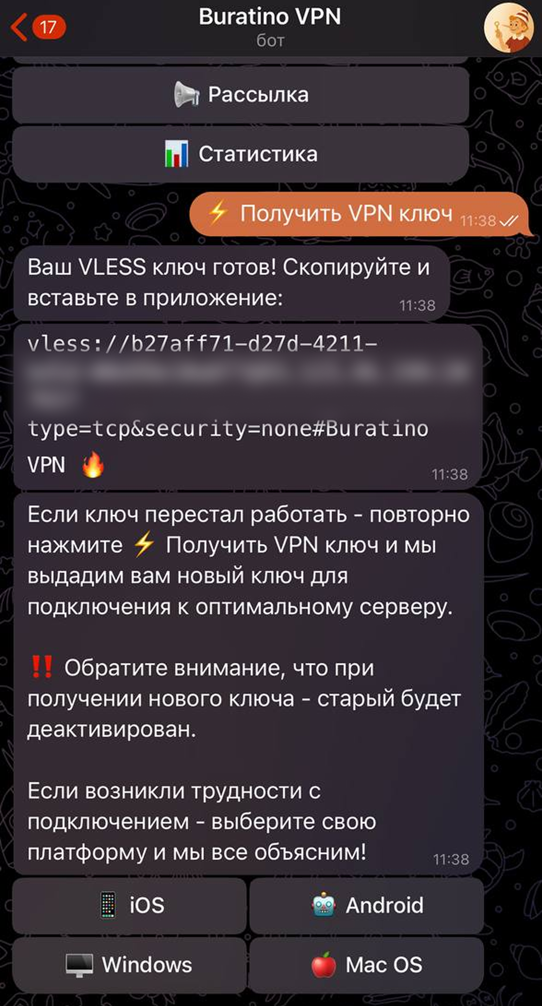 Готовый VLESS ключ