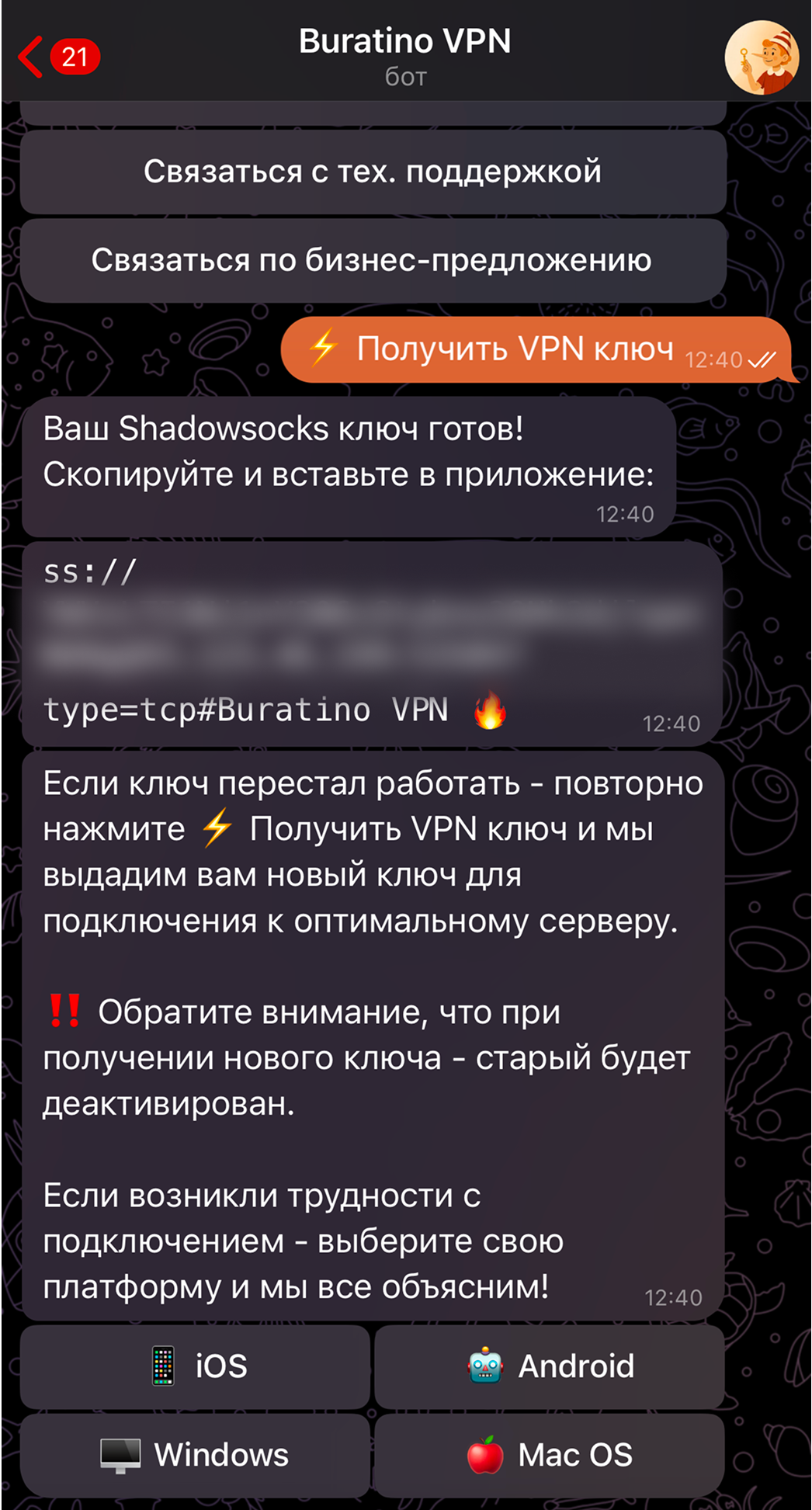 Готовый VLESS ключ
